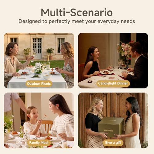 18Pcs Hammered Rim White Bone China Set
