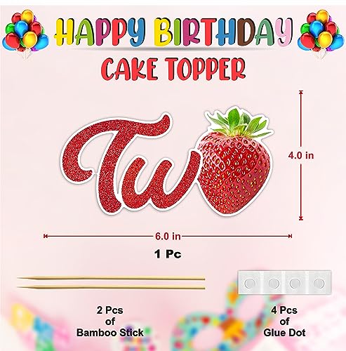 Real Strawberry Two Cake Topper