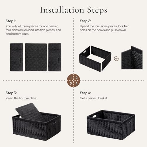 4 Pack Wicker Basket (4 Count)
