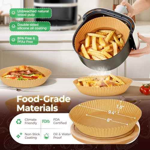 Round Air Fryer Paper Liners Disposable 305Pcs (305 Count)