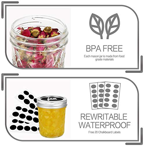 Mason Jars 20 PACK 6oz Canning Mason Jars Jelly Jars With Lids