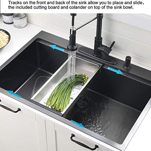 30 Inch Black Drop in Kitchen Sink