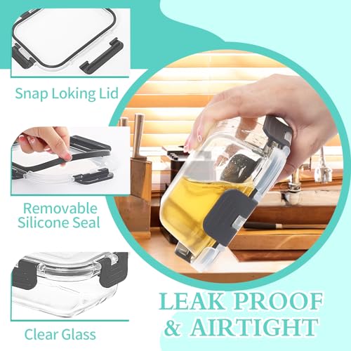 10 Pack Large Glass Meal Prep Containers