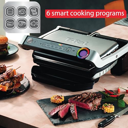OptiGrill Indoor Panini Press Grill with 6 Cooking Programs
