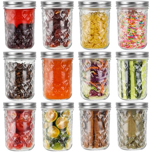 12 Pack16oz Wide Mouth Glass Mason Jars