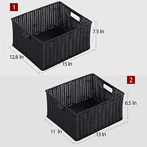 Large Wicker Baskets for Storage (2 Count)