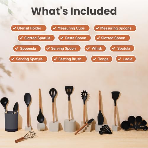 Silicone Kitchen Utensils Set (22 Count)