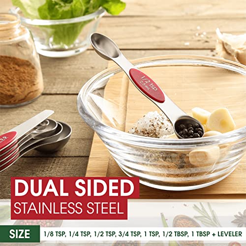 Stainless Steel 8 Magnetic Measuring Spoons Set (2 Count)