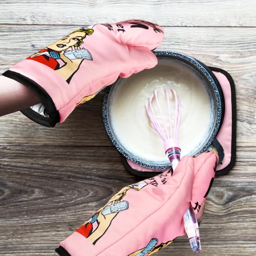 Funny Oven Mitts and Pot Holders Sets Cooking BBQ Non