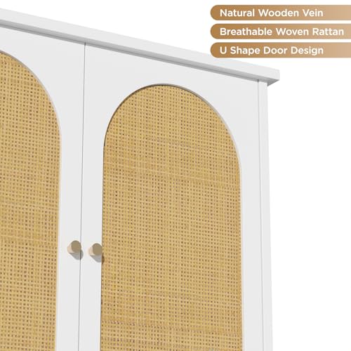 Rattan Over Toilet Storage Cabinet with Metal Stand