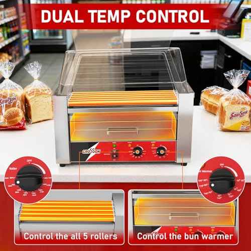 Hot Dog Roller 5 Rollers 12 Hot Dogs Capacity