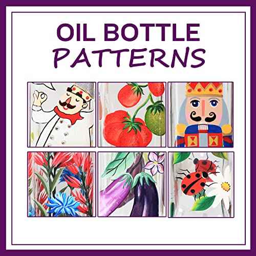 17oz Hand Painted Glass Olive Oil Bottle