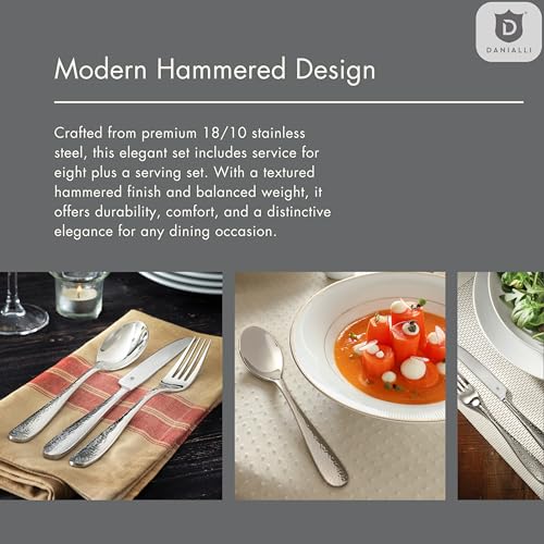 Hammered Silverware Set (8 Count)