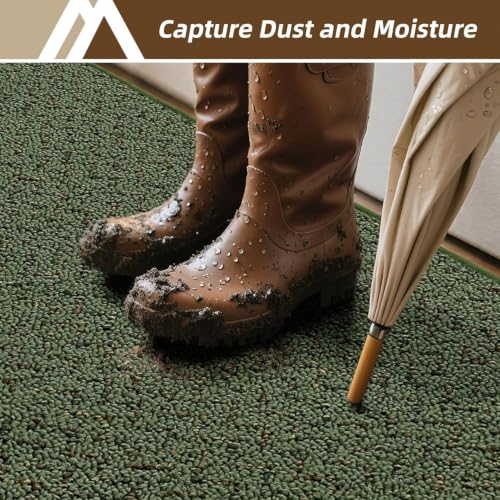 Dirt Trapper Door Mat 17"x48" Non Slip Washable Green