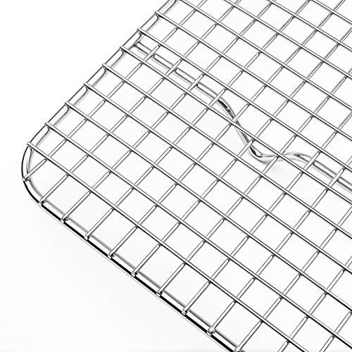 Set of 2) Stainless Steel 12" x 17" Baking & Cooling Racks (Fits Half Sheet Pan) - Cookie Baker's Oven Wire Rack (2 Count)