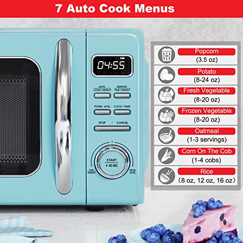 GLCMKZ11BER10 Retro Countertop Microwave Oven with Auto Cook & Reheat