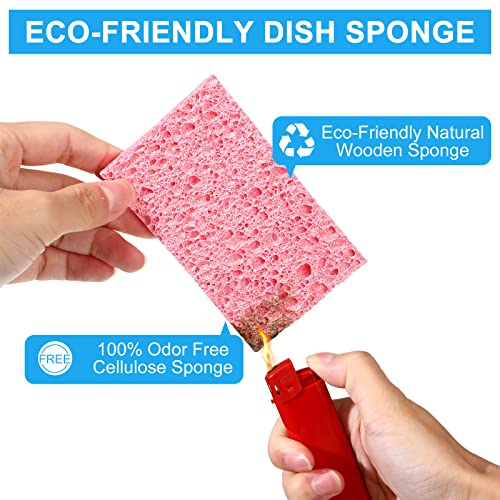 100 Pieces Compressed Wood Pulp Dish Sponges for Kitchen