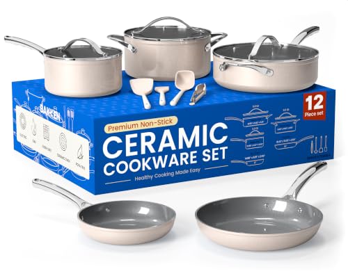 Bakken 12 Piece Ceramic Cookware Set (8 Count)