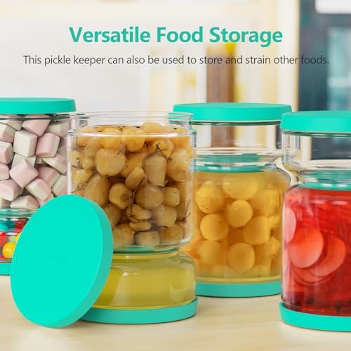 Glass Pickle Container with Strainer