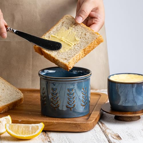 Ceramic Butter Crock with Lid for Countertop