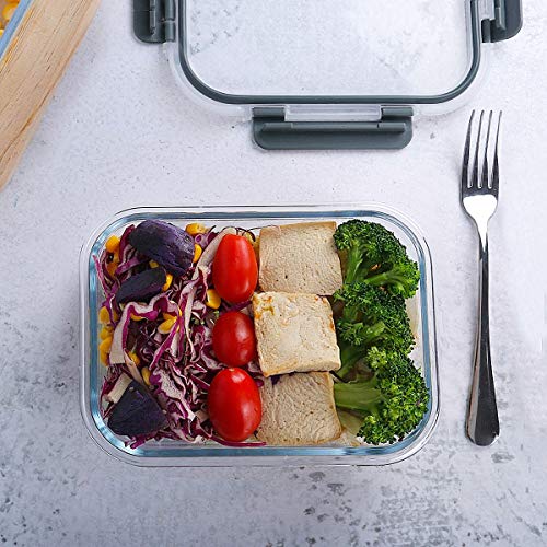 8 Pack 30 oz Glass Food Storage Containers with Lids (8 Count)