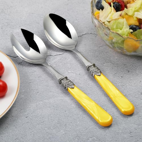2 piece Salad Servers Stainless Steel Salad Serving Set Salad Fork and Spoon