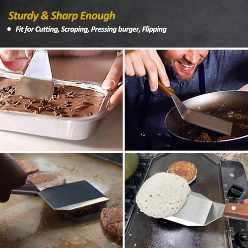 Stainless Steel Metal Spatula Set For Griddle (3 Count)