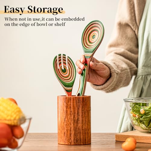 Pakkawood Wooden Salad Server Set