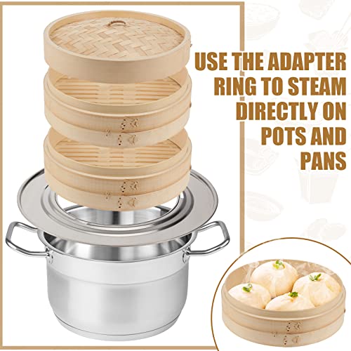 59 Pcs 2 Tier Bamboo Steamer Basket Set