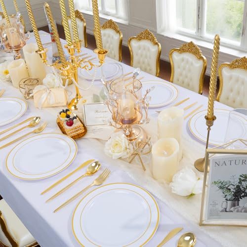 100PCS Gold Plastic Plates (100 Count)