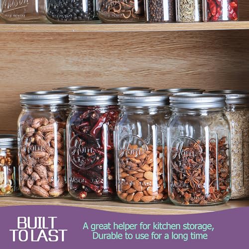 12 Pack Wide Mouth Mason Jars 32 oz (12 Count)