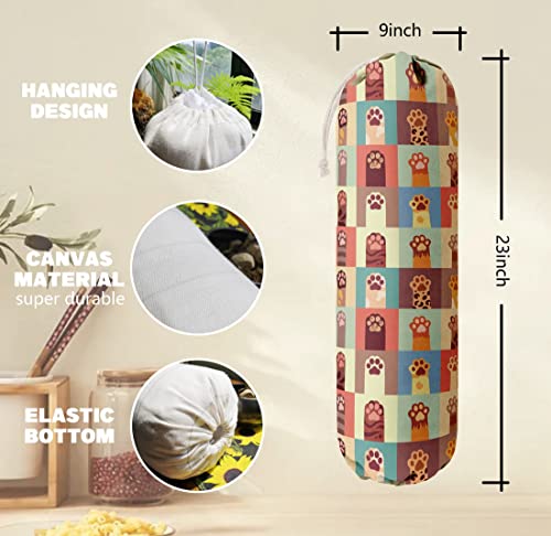 Cat Pattern Grocery Bags Holder Organizer For Shopping Bags