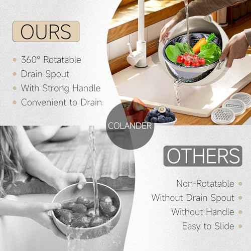 4 1 Colander with Bowl & Spoons Set