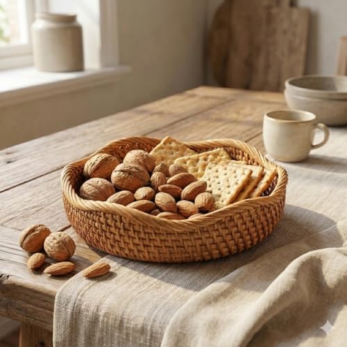 8.7'' × 2 .2'' Rattan Decorative Bowl