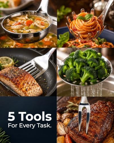 Stainless Steel 5 Piece Cooking Utensil Set (5 Count)