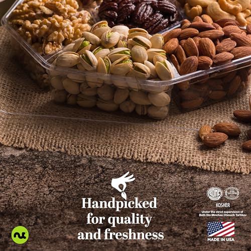 Mixed Nuts Gift Basket + Green Ribbon (35.2 Ounce)