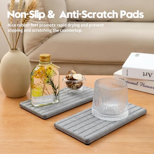 2PCS Instant Dry Diatomite Stone Counter Makeup Tray Organizer (2 Count)