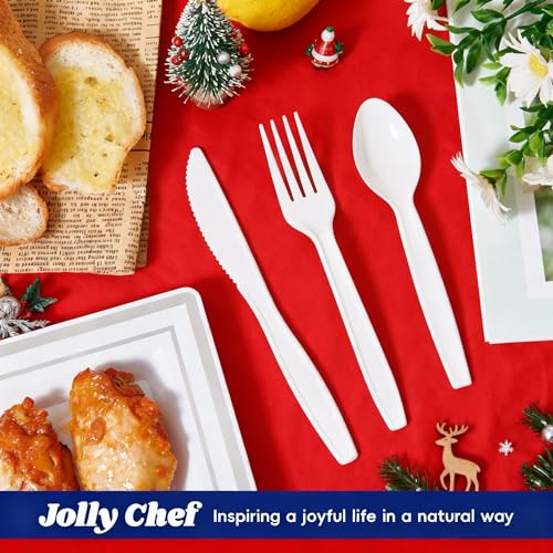 360 Count White Plastic Silverware Heavy Duty