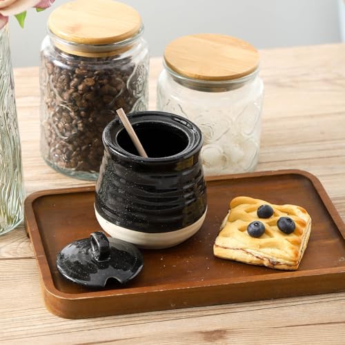 Ceramic 12 Ounce Honey Jar and Dipper Set