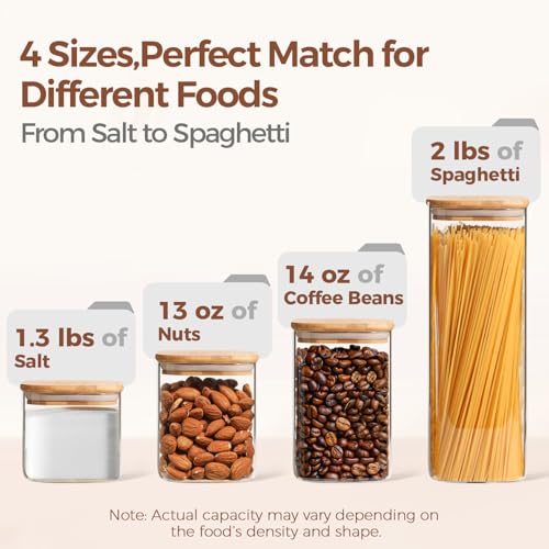 Glass Storage Containers Set of 6 (6 Count)