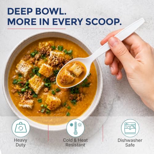 Extra Heavy Duty Plastic Soup Spoons (400 Count)
