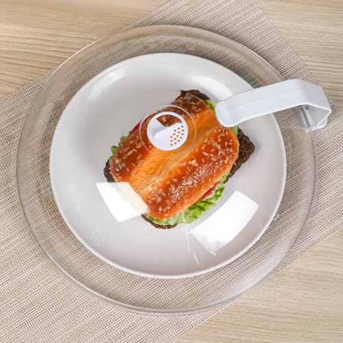 12" Clear Microwave Splatter Cover Integrated Handle BPA Free