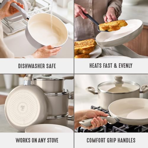 16pc Ceramic Nonstick Pots & Pans Cookware Set