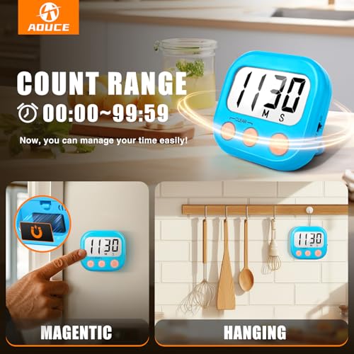 Digital Kitchen Timers for Cooking (2 Count)