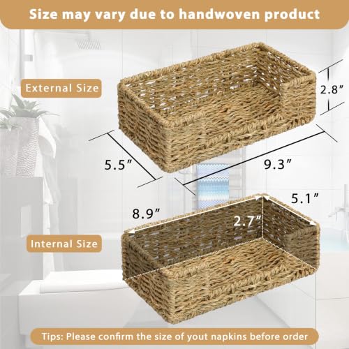 Tissue Holder Wicker Woven Basket Bathroom Decor Hand Towel Toilet Paper