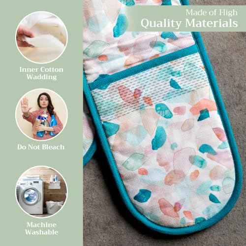 Double Oven Mitts 100% Cotton Double Oven Glove