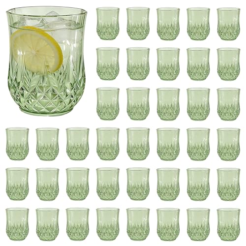 40 Pack Plastic Stemless Wine Glasses (40 Count)