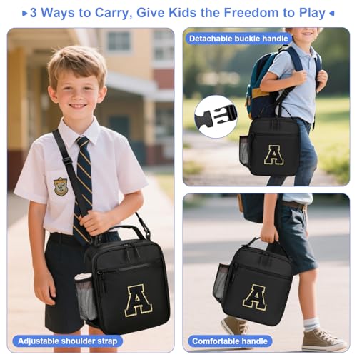 Lunch Box Kids Large Initial Insulated Lunch Bag for Girls