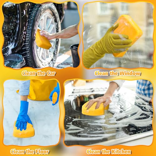 6 Pcs Large Sponges Bulk Car Cleaning Foam Commercial
