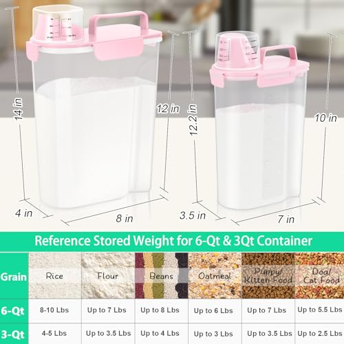 2 Pack Airtight Rice Container 5 Lbs +10 Lbs (2 Count)